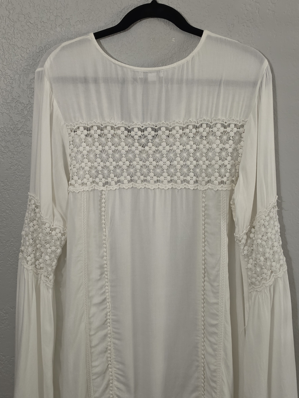 Raviya Bell Sleeve Swim Coverup White Crochet Beach Pool Womens XL - Picture 7 of 9